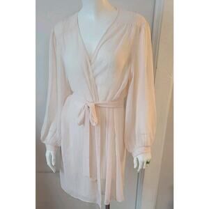 RYA Collection True Love Sz. XL Anthropologie Chemise Chiffon in Pale Pink Robe